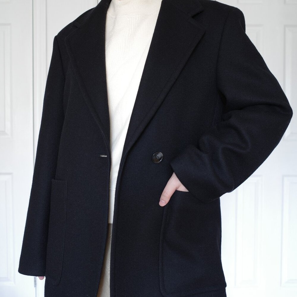 Uniqlo U Wool-Blend Blazer Jacket (Black, S)